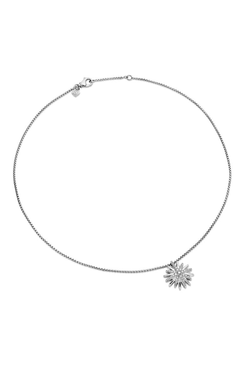 Starburst Diamond Pendant Necklace, Alternate, color, DIAMOND/ SILVER