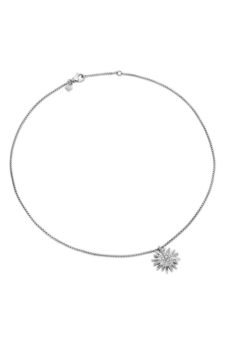 David Yurman Starburst Diamond Pendant Necklace, Alternate, color, Diamond/ Silver