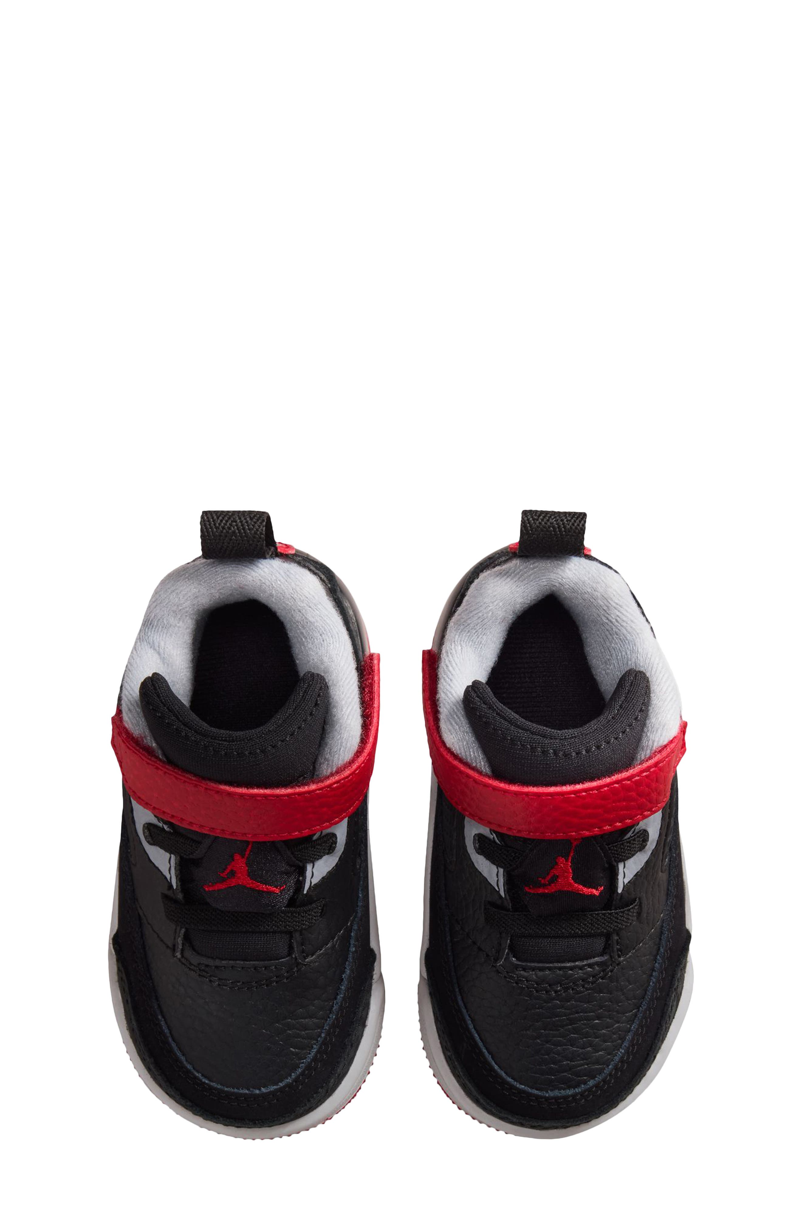 Jordan Kids' Spizike Low Top Sneaker, Alternate, color, Black/ Gym Red/ Grey/ White