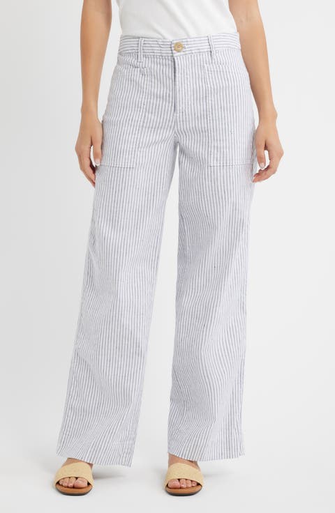 Limerick Stripe Wide Leg Pants