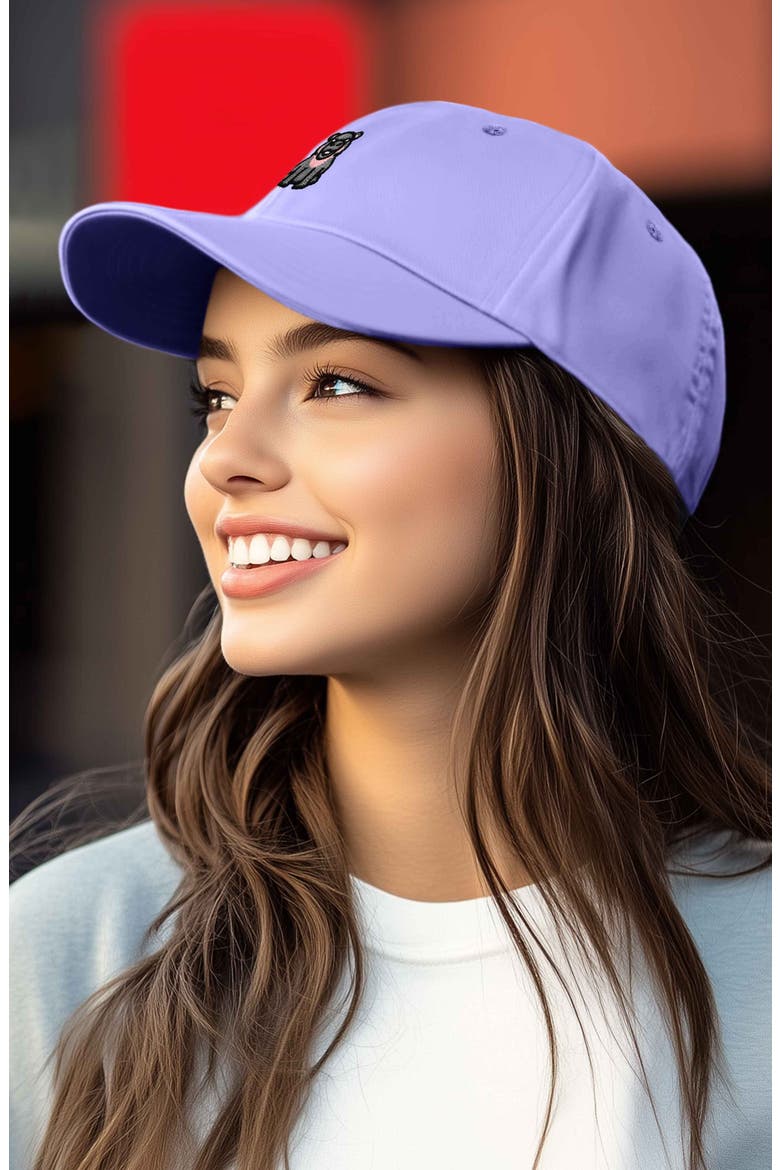 Hippo Embroidered Adjustable Hat, Alternate, color, Lavender