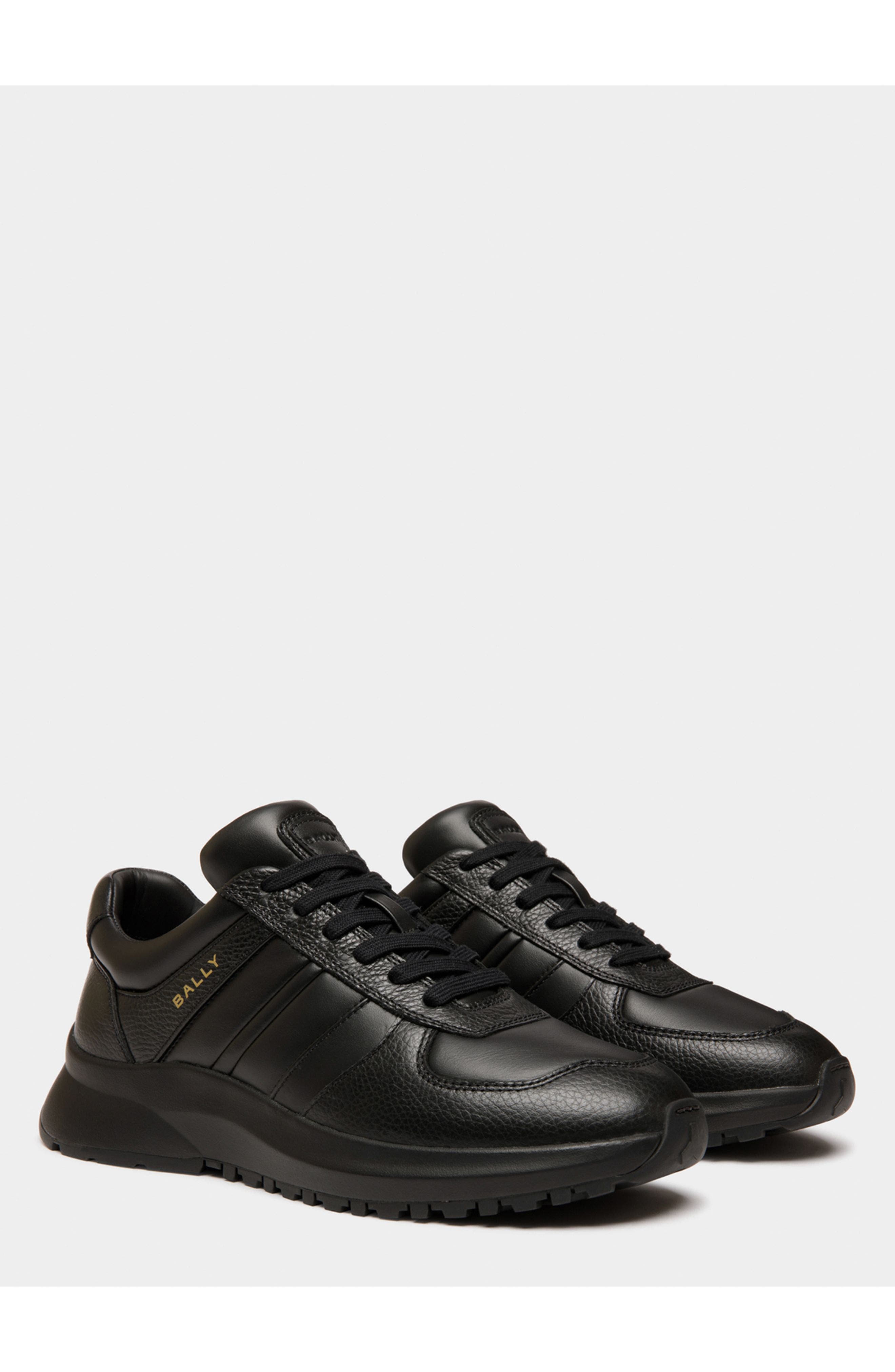 Bally Outline Sneaker in Calf Leather, Alternate, color, Black/Black