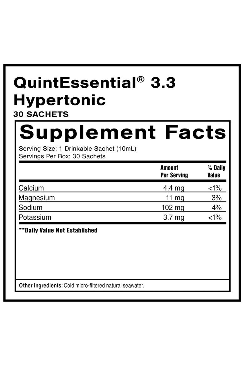 QuintEssential Hypertonic Filtered Sea Water Hydration Sachets, Alternate, color, None