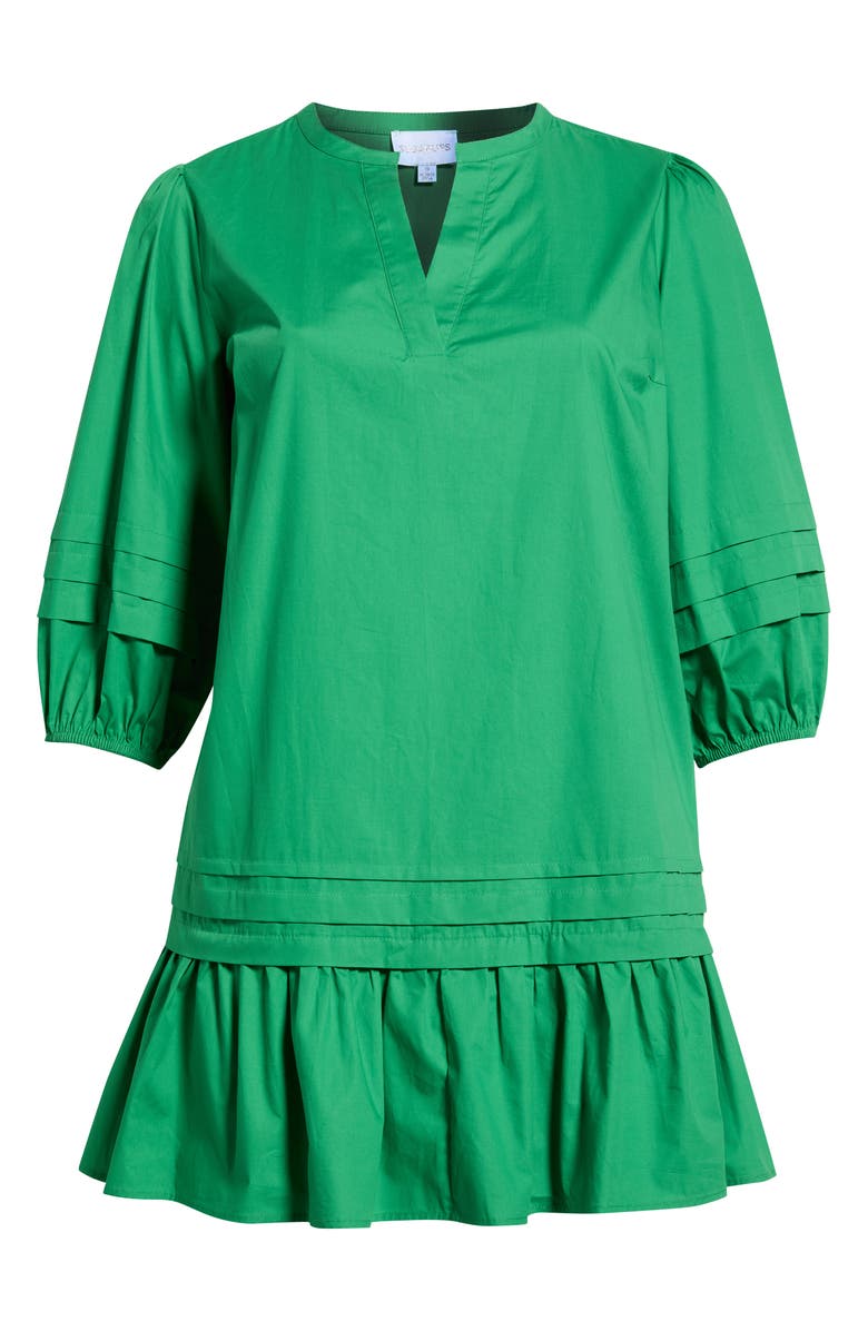 SUGARLIPS Velma Ruffle Cotton Shift Dress, Alternate, color, Green