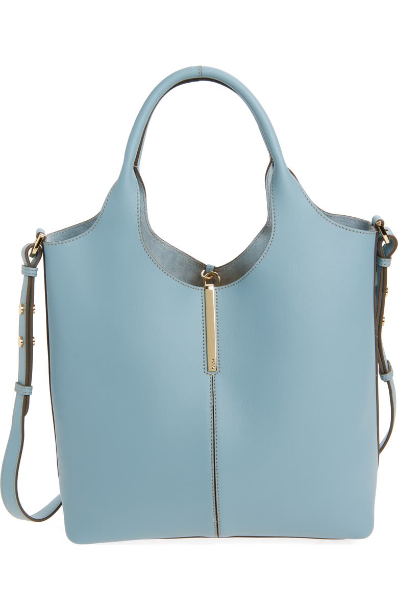 Tod's Leather Shopping Tote Bag, Main, color, Carta Zucc. Chiaro