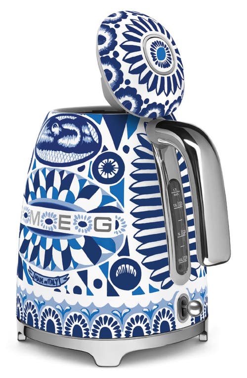 Smeg X Dolce & Gabbana Blu Mediterraneo '50s Style 7-cup Electric Kettle In Blu Mediterraneo