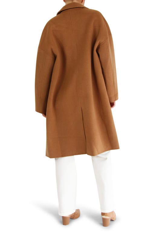 Belle & Bloom Amnesia Oversize Double Breasted Wool Blend Coat In Brown