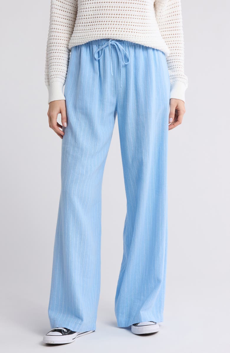 Abound Pinstripe Drawstring Pants, Main, color, Blue- White Pin Stripe