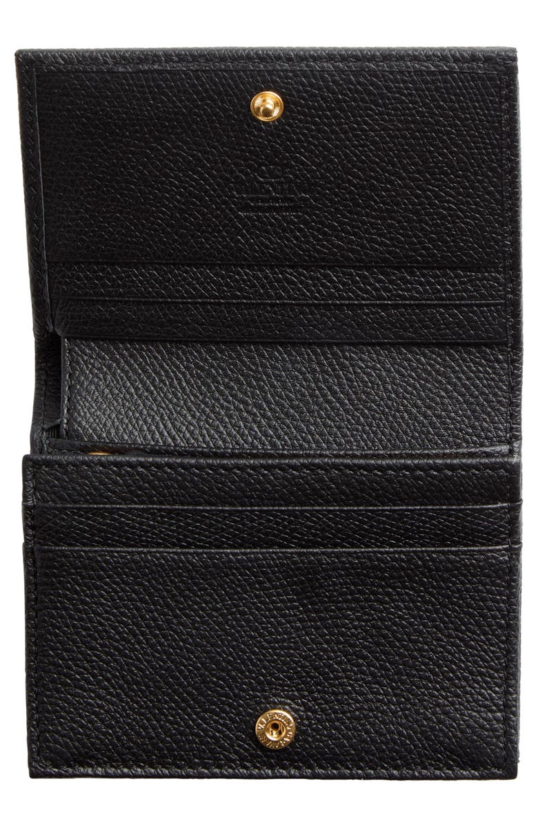 Valentino Garavani VLOGO Leather Bifold French Wallet, Alternate, color, Black