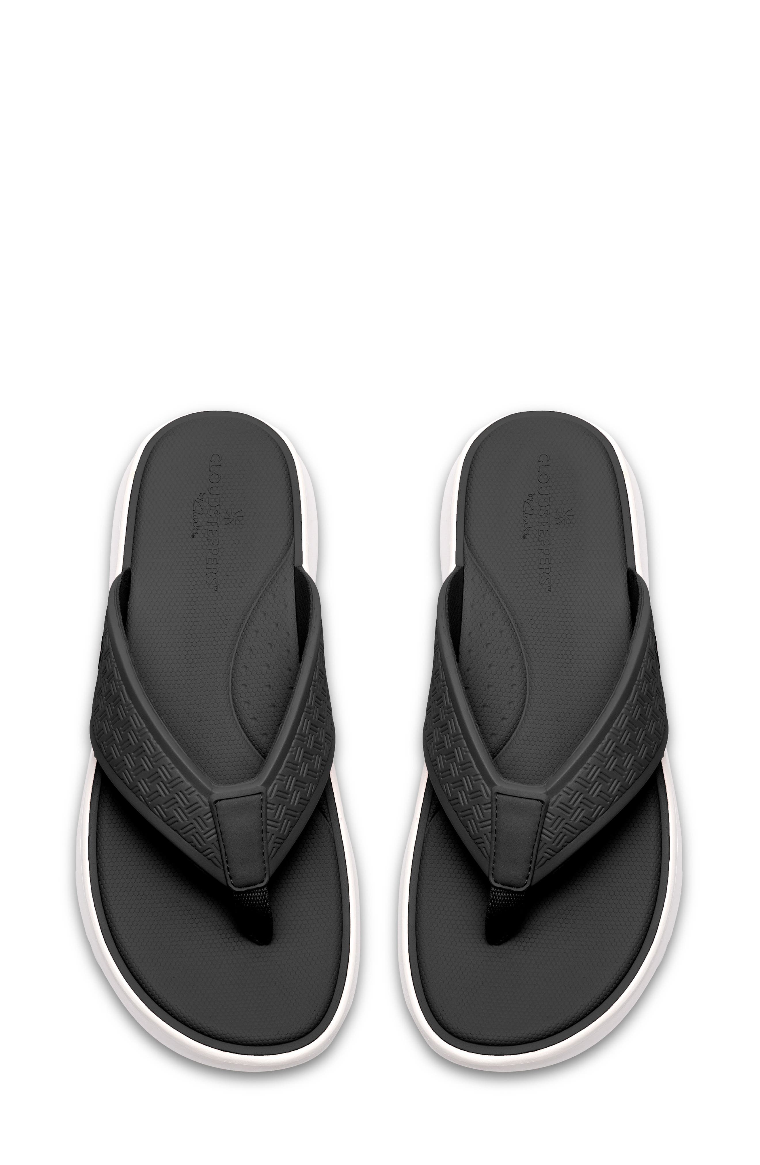 Clarks<sup>®</sup> Solevana Wedge Flip Flop, Alternate, color, Black