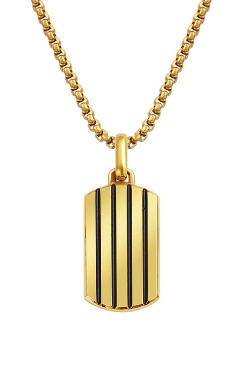 Men's Stripe Dog Tag Pendant Necklace