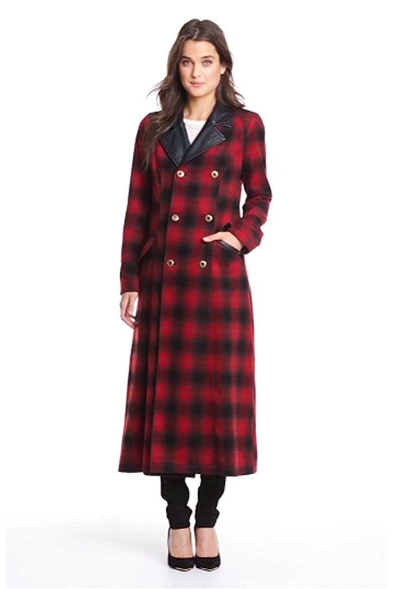 Sargent Plaid Coat, Alternate, color, GARNET COMBO