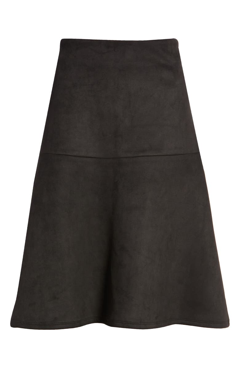 Anne Klein Faux Suede Flare Skirt, Alternate, color,