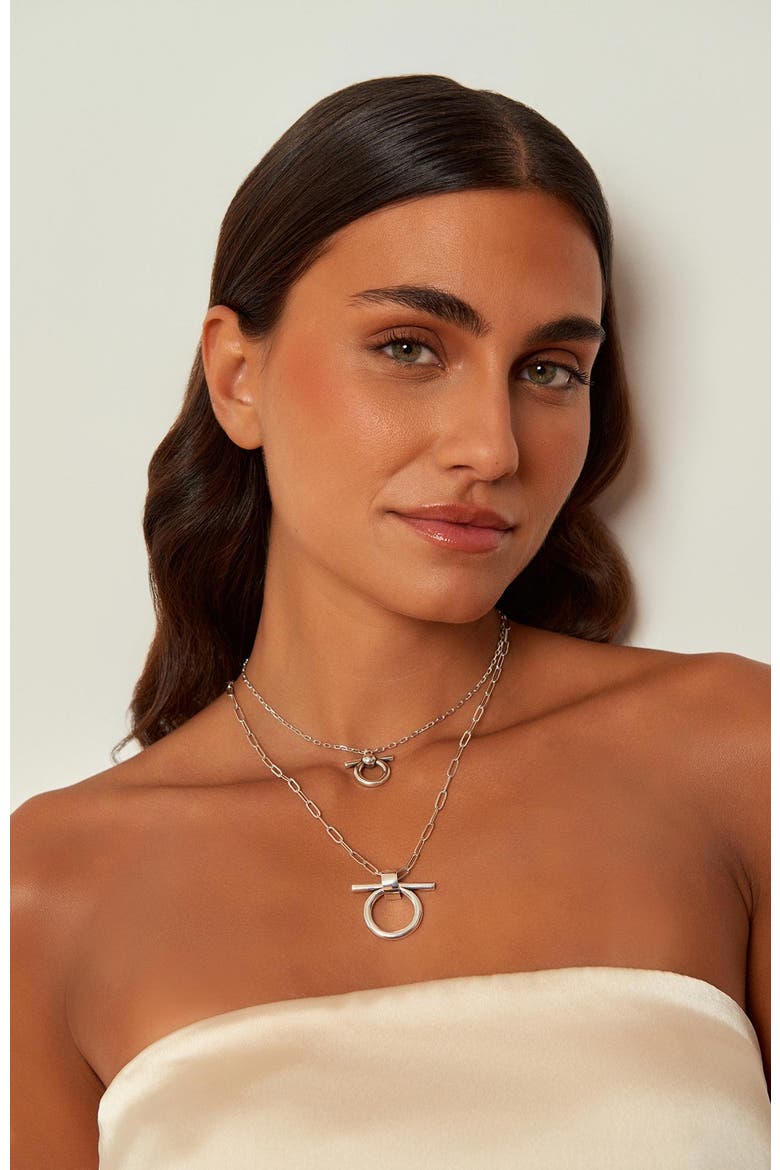 Mini Omega Necklace, Alternate, color, Silver