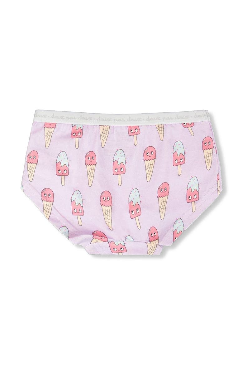 Organic Cotton Ice Creams Boyshort Panty, Alternate, color, Lilac Printed Ice Creams