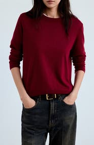 MANGO Fine Knit Crewneck Sweater
