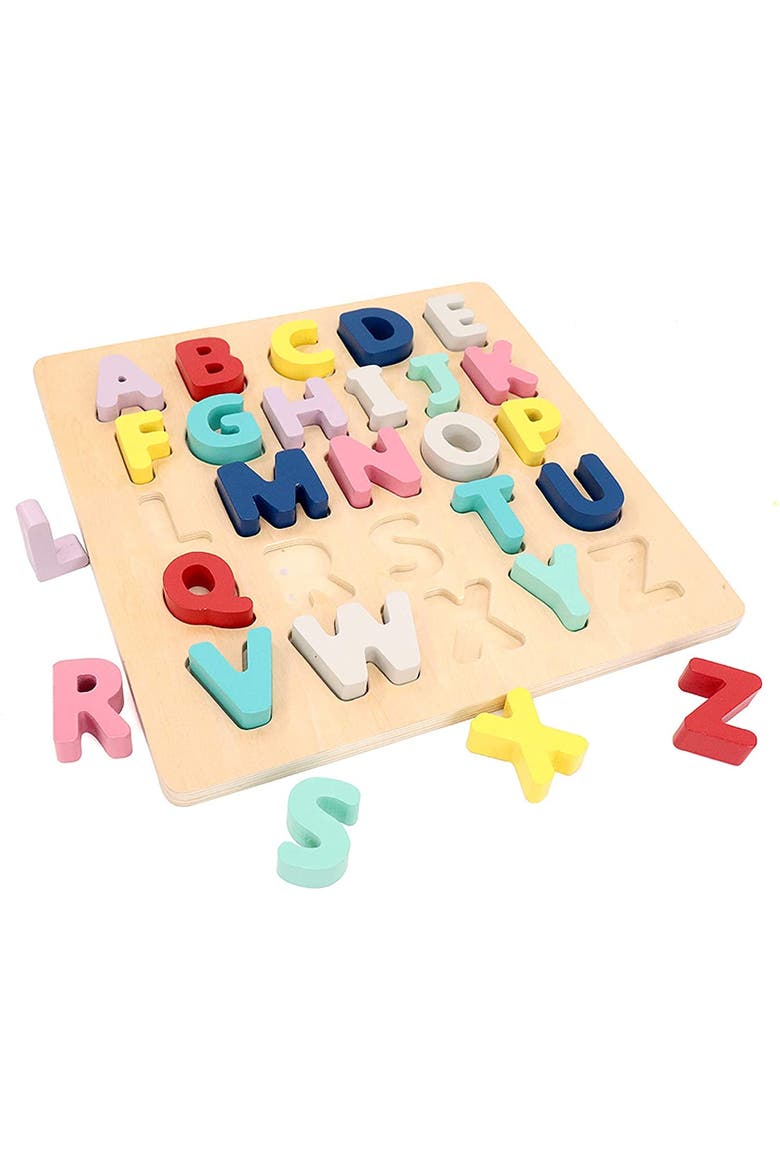 Wooden Chunky Alphabet Puzzle for Toddlers, Preschoolers, Main, color, Pink