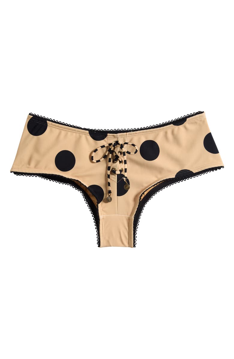 JADED LONDON Polka Dot Hot Pant Bikini Bottoms, Alternate, color, Black
