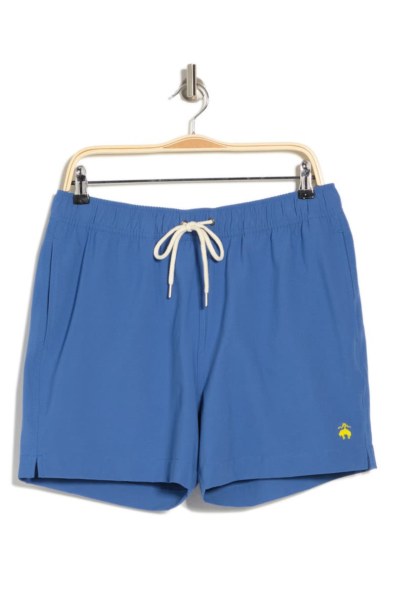 Brooks Brothers Solid Swim Trunks, Alternate, color, 