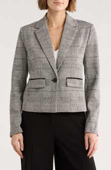 Amanda & Chelsea Glen Plaid Notch Lapel Blazer