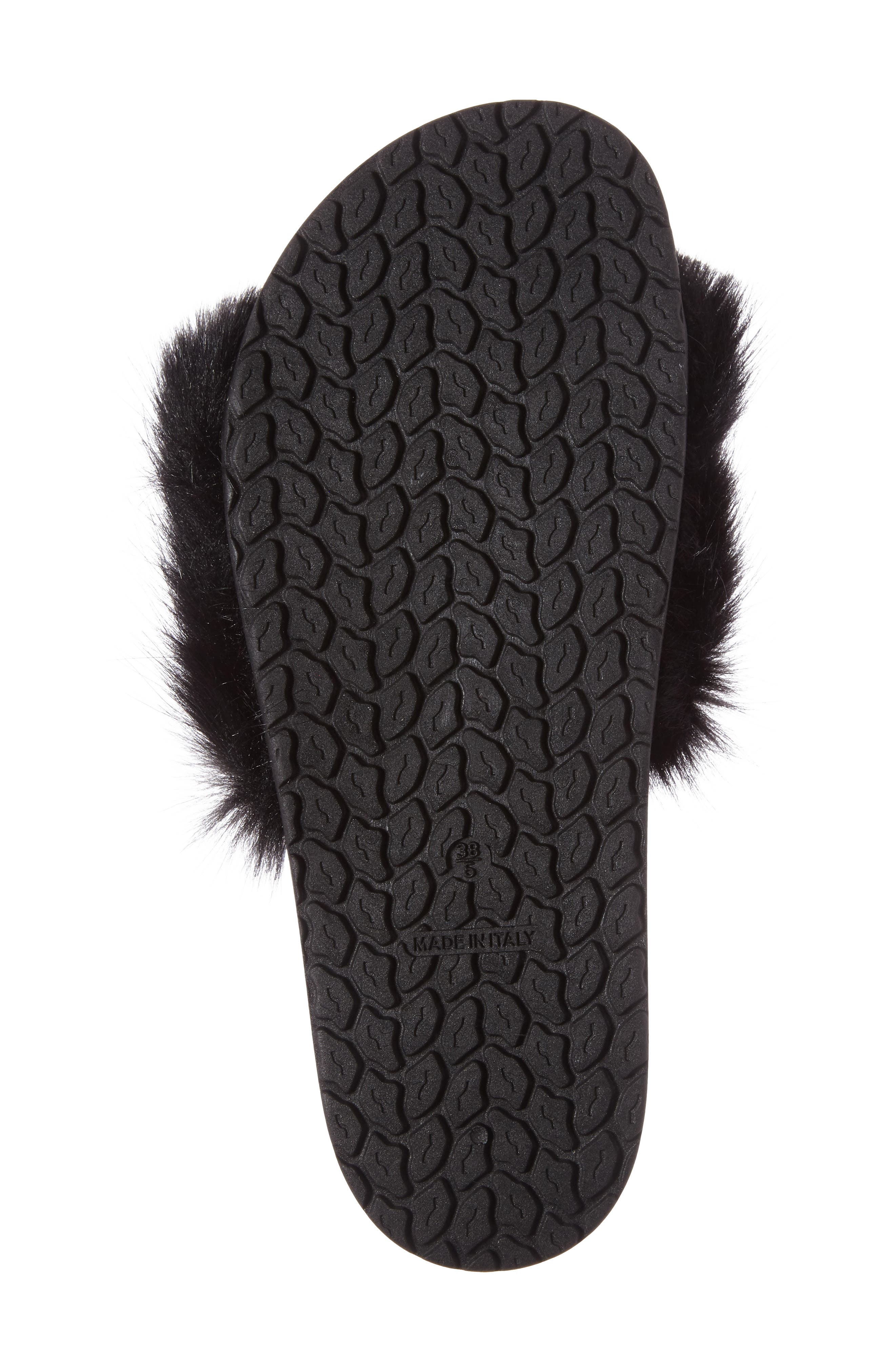 Topshop Faux Fur Slide Sandal, Alternate, color, 