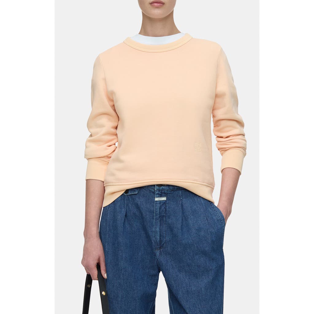 Closed Crewneck Organic Cotton Sweatshirt In Orange