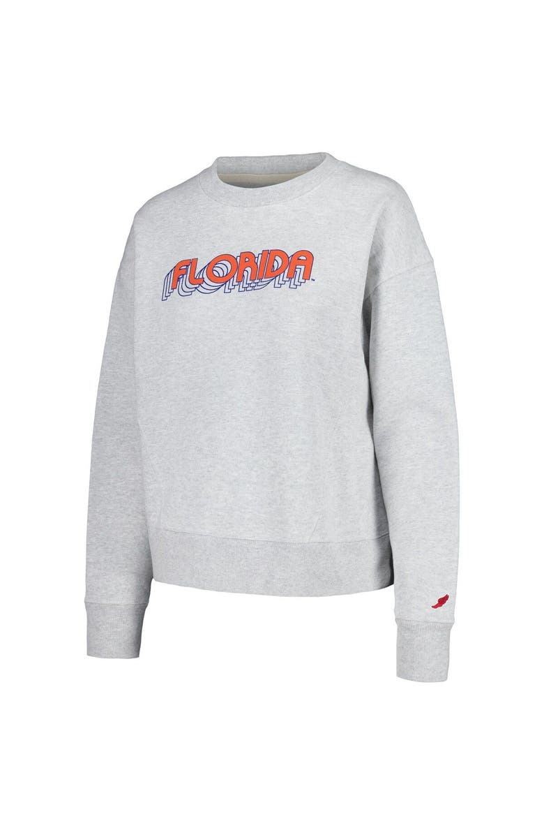 LEAGUE COLLEGIATE WEAR Women's League Collegiate Wear Ash Florida Gators Boxy Pullover Sweatshirt, Alternate, color, Ash