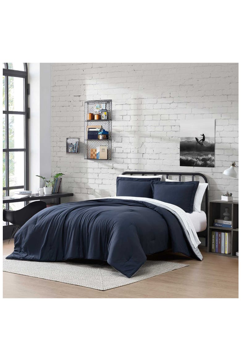 Hayes Microfiber Comforter Set, Alternate, color, MEDIUM / DARK GREY