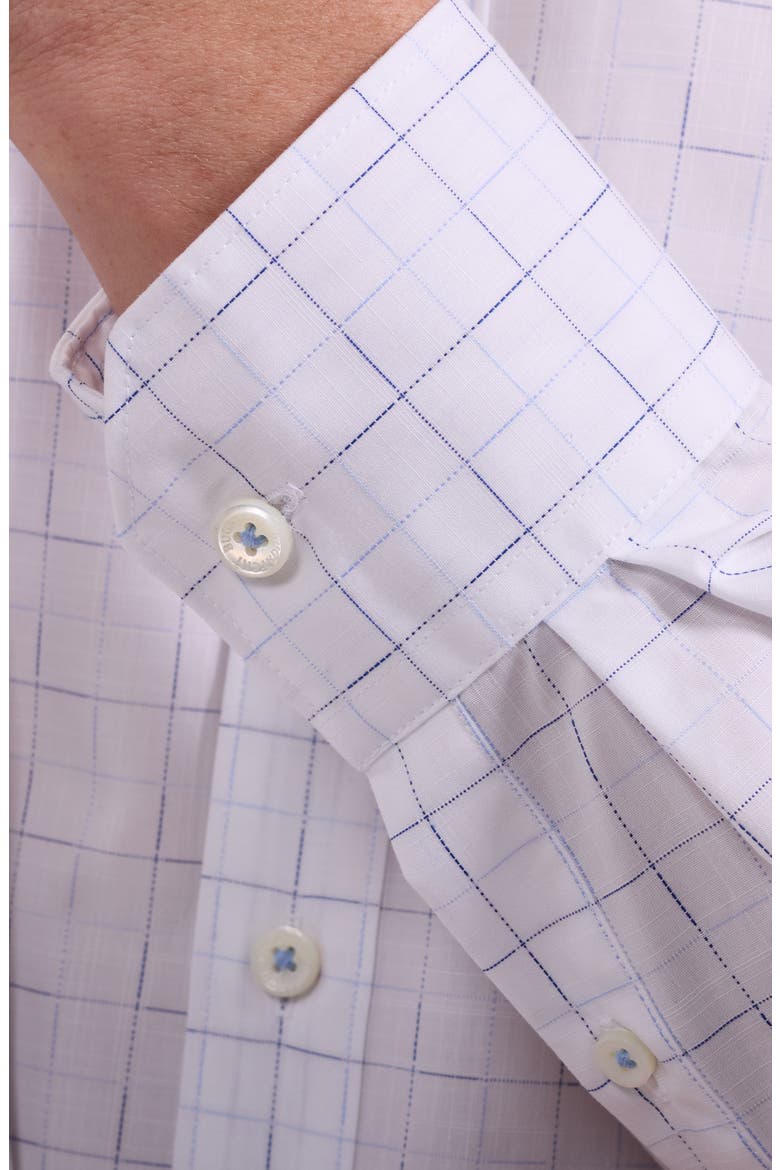 Axel Shaped Fit Check Button-Up Shirt, Alternate, color, WHITE