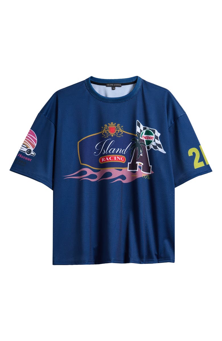 Island Avenue Island Racing Mesh Graphic T-Shirt, Main, color, Blue
