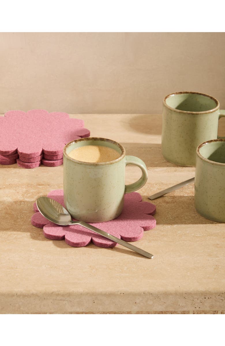 Graf Lantz Crest Merino Wool Coaster Solid 4 Pack, Alternate, color, Mauve