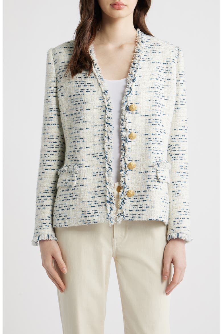 Sapphire Tweed Jacket, Main, color, BLUE MULTI