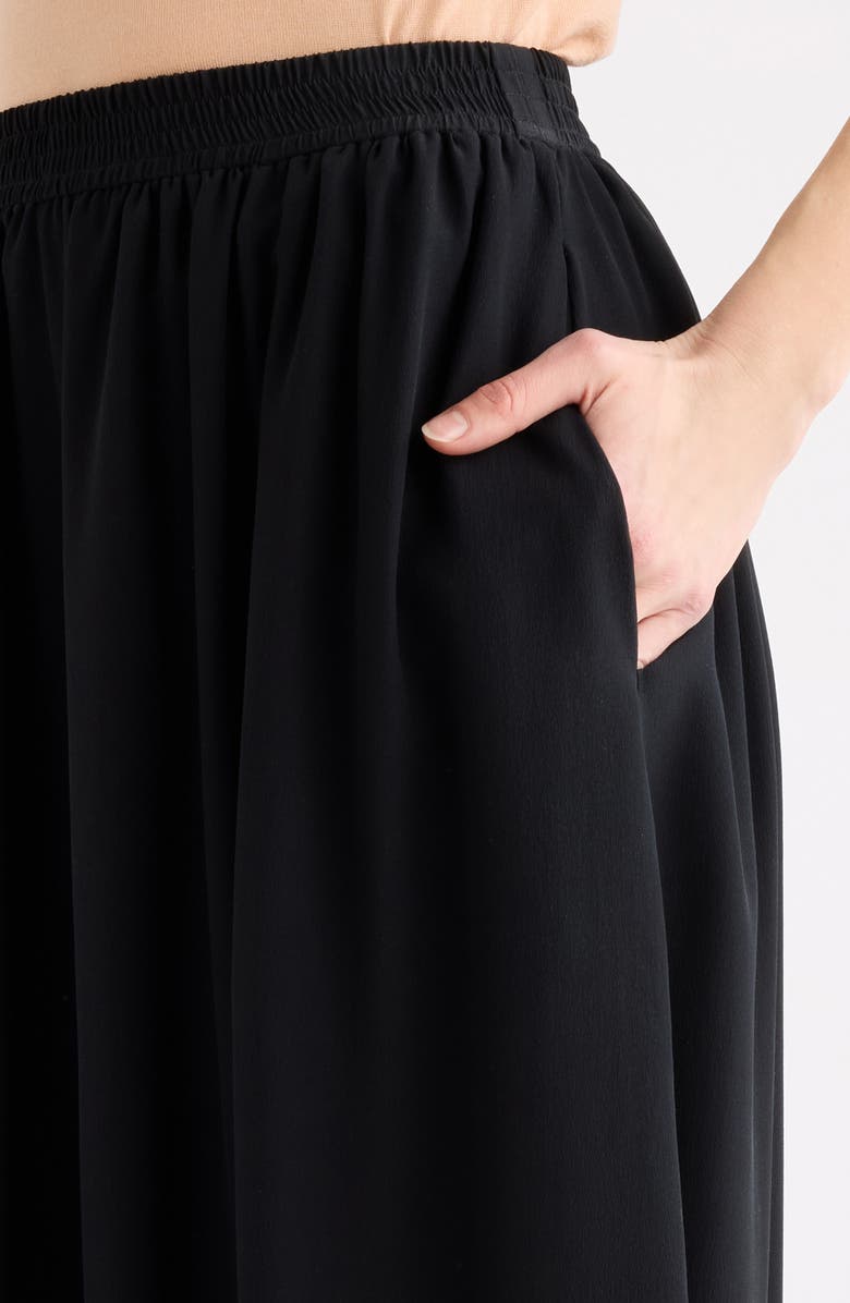 Chloé Virgin Wool Grain de Poudre Wide Leg Pants, Alternate, color, Black