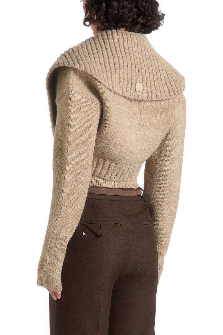 Emya 2-in-1 Knit Shrug With Twisted Bandeau Top, Alternate, color, Taupe