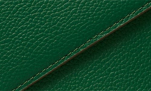Tory Burch Long Pebble Leather Trifold Envelope Wallet In Green