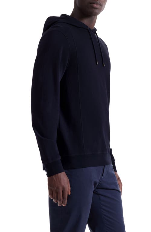 Bugatchi Textured Piqué Hoodie In Black