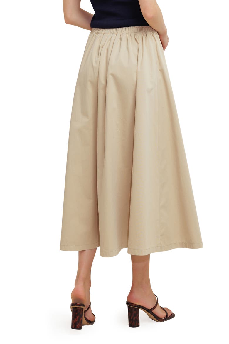 Solid Drawstring Midi Skirt, Alternate, color, TAUPE