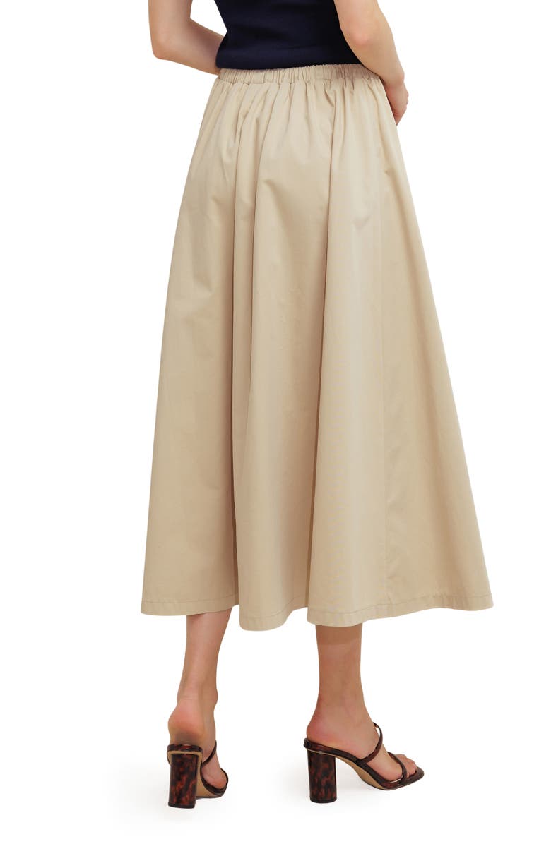 FREEMARKET Solid Drawstring Midi Skirt, Alternate, color, Taupe