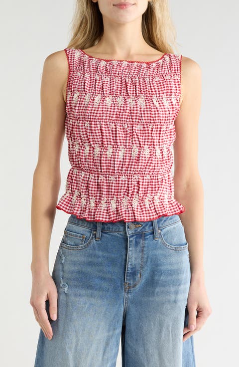 Gingham Smock Tank