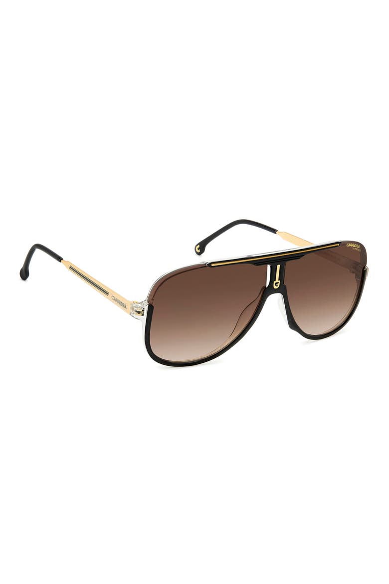 64mm Oversize Aviator Sunglasses, Alternate, color, BLACK GOLD/ BROWN GRADIENT