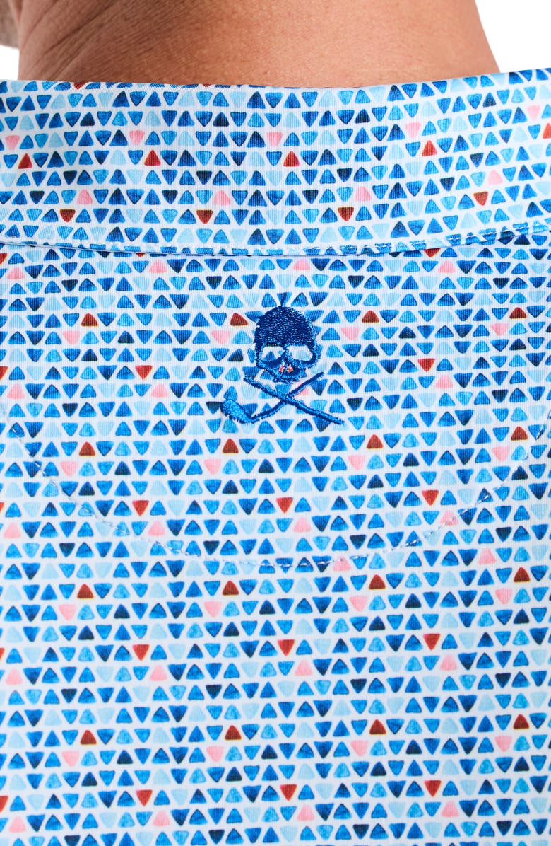 Robert Graham Galan Geo Print Knit Performance Polo, Alternate, color, 