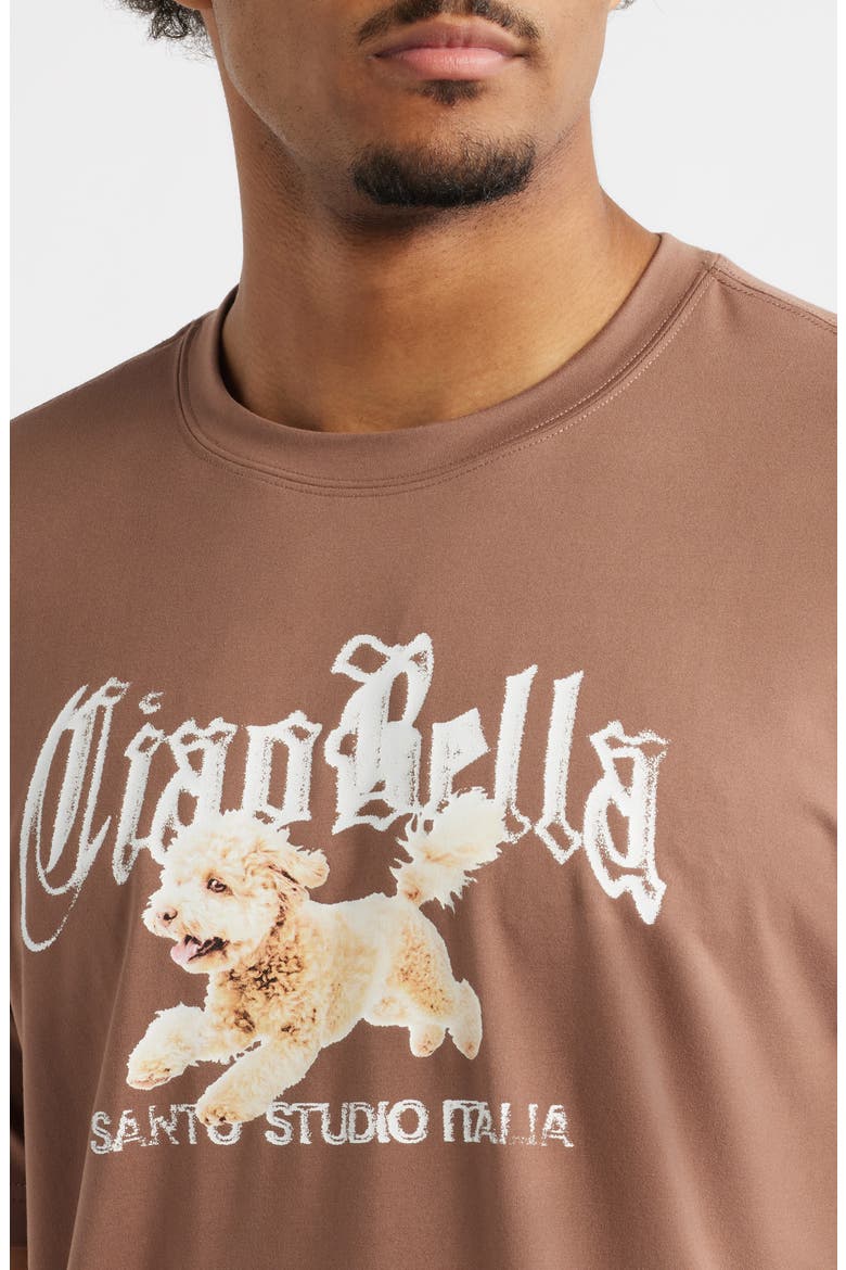Tempo Ciao Bella Tech Graphic T-Shirt, Alternate, color, ESPRESSO