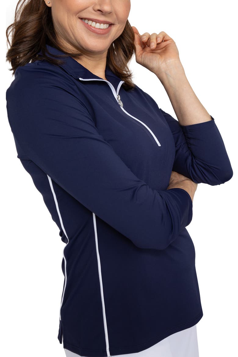 Keep It Covered Long Sleeve Golf Top, Alternate, color, NAVY