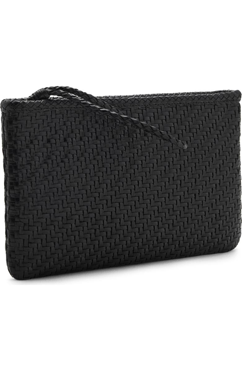 MANGO Braided Leather Clutch, Alternate, color,