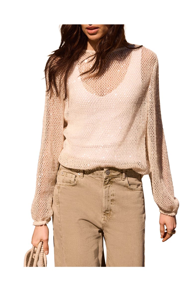 Sequin Layered Balloon Top, Main, color, Neutral