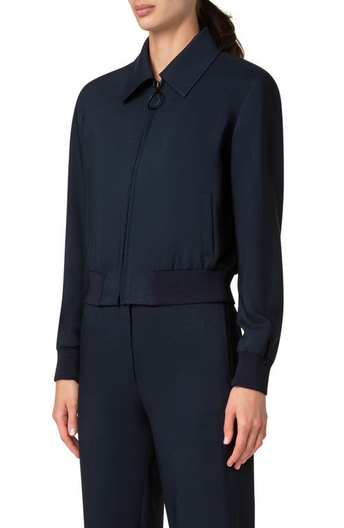 AKRIS PUNTO AKRIS PUNTO COOL WOOL STRETCH TWILL BOMBER JACKET