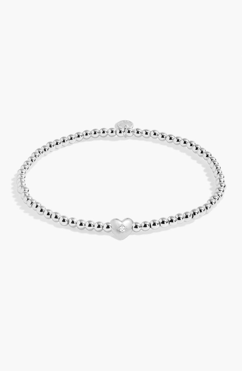 A Littles & Co A Little 'Happy Birthday' Bracelet, Main, color, Metallic Silver