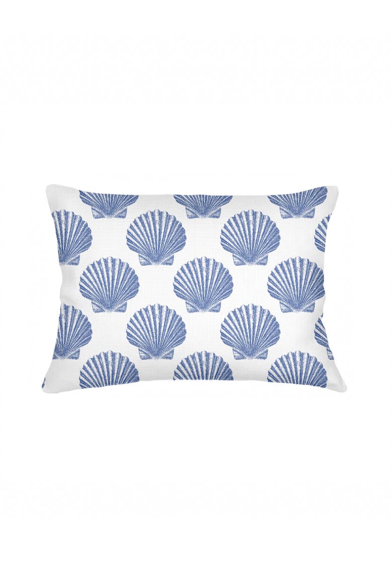 Vintage Shell Linen Pillow Cover Only, Main, color, Navy Blue