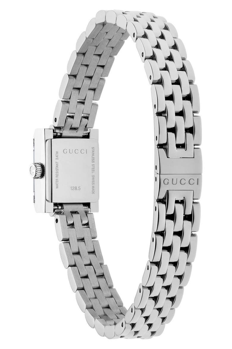 G-Frame Blue Dial Square Bracelet Watch, 14mm x 18mm, Alternate, color, BLUE