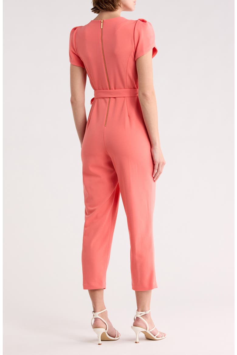 Tulip Sleeve Belted Jumpsuit, Alternate, color, ROSE